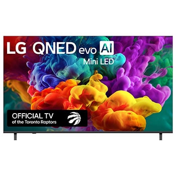 Front view of 75 inch LG QNED evo AI QNED84 Mini LED 4K Smart TV 2026 75QNED84BAA